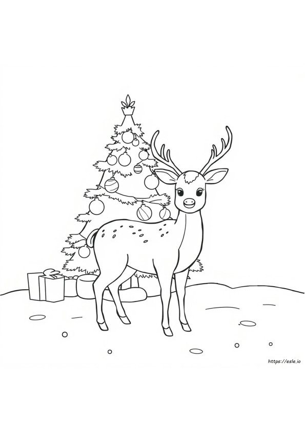 Christmas Deer Coloring