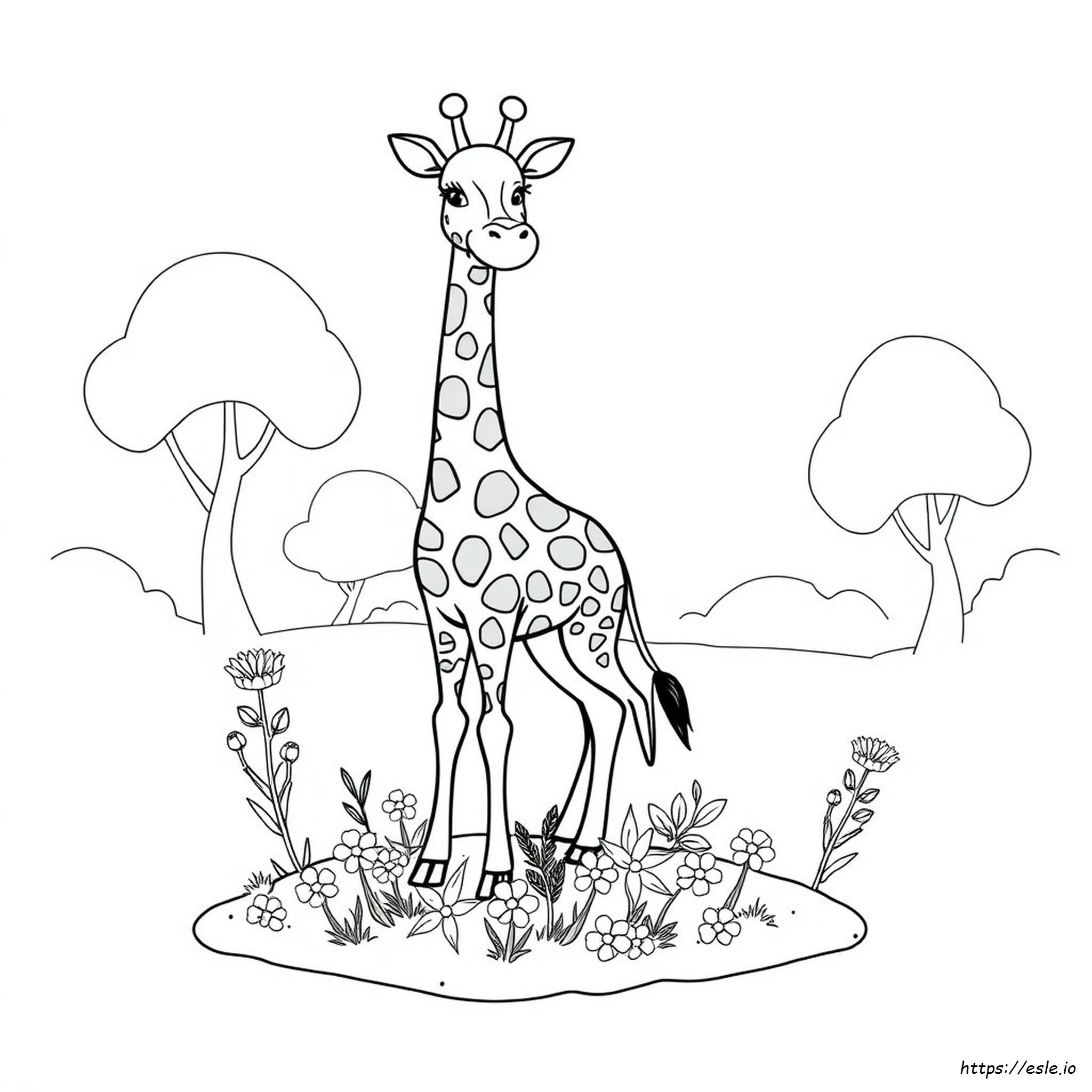 Printable Cute Giraffe Coloring Pages