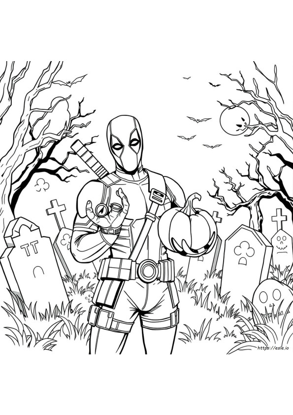 Deadpool Halloween Kleurplaten