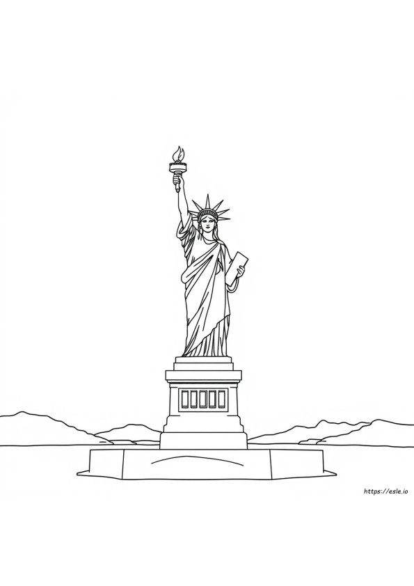 Patung Liberty Mewarnai