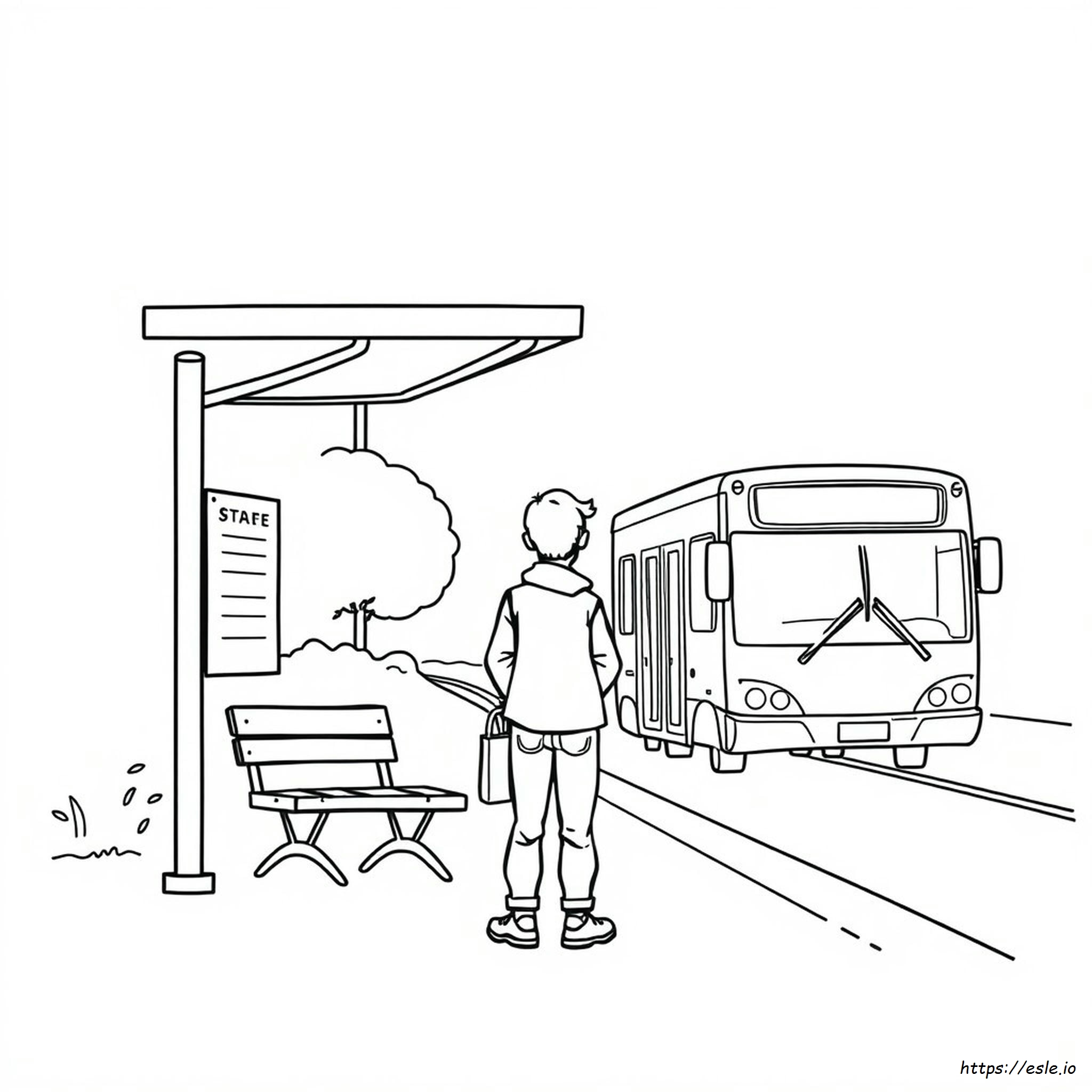 Bus Station Coloring Page
