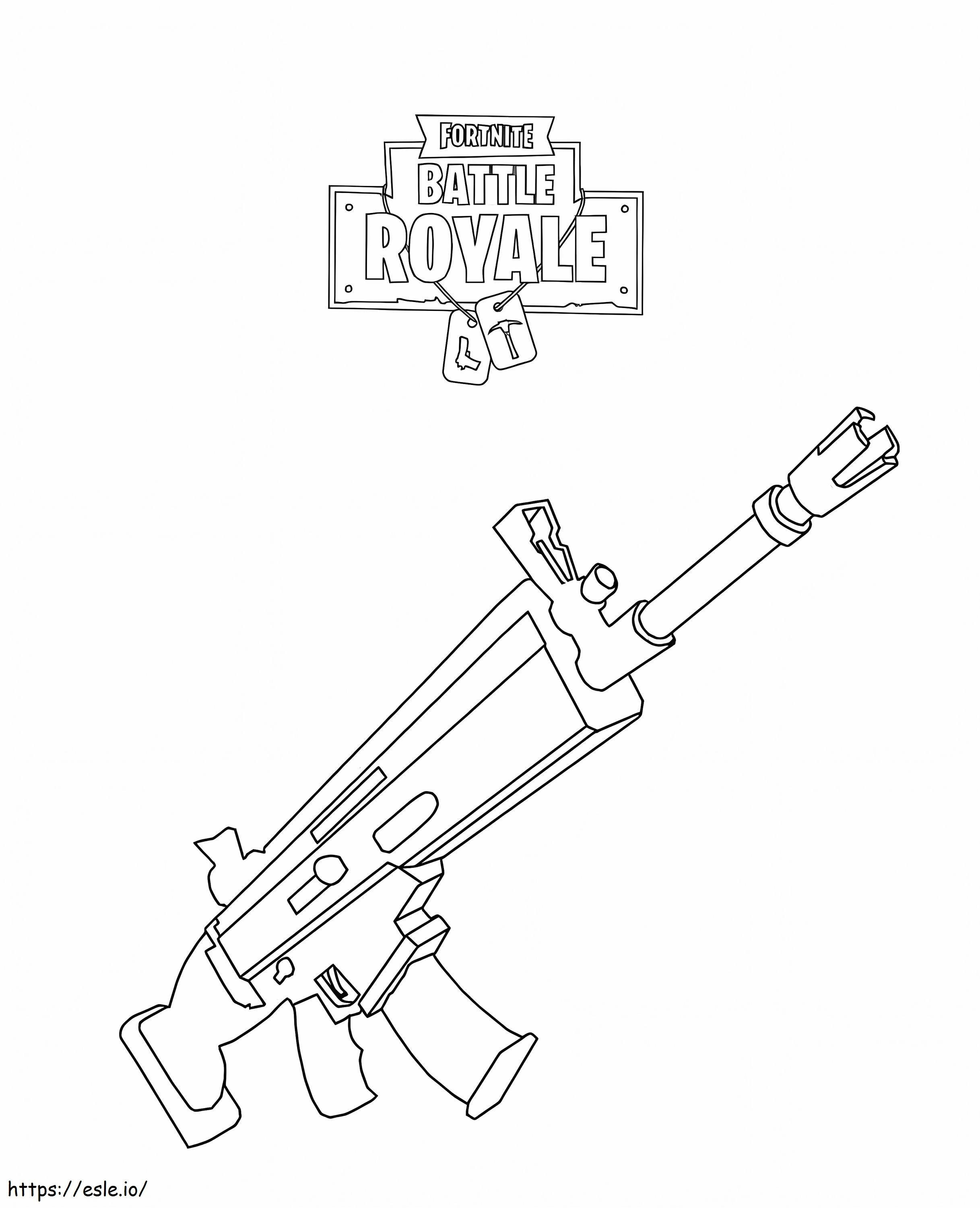  Rifle Scar Fortnite A4 para colorir