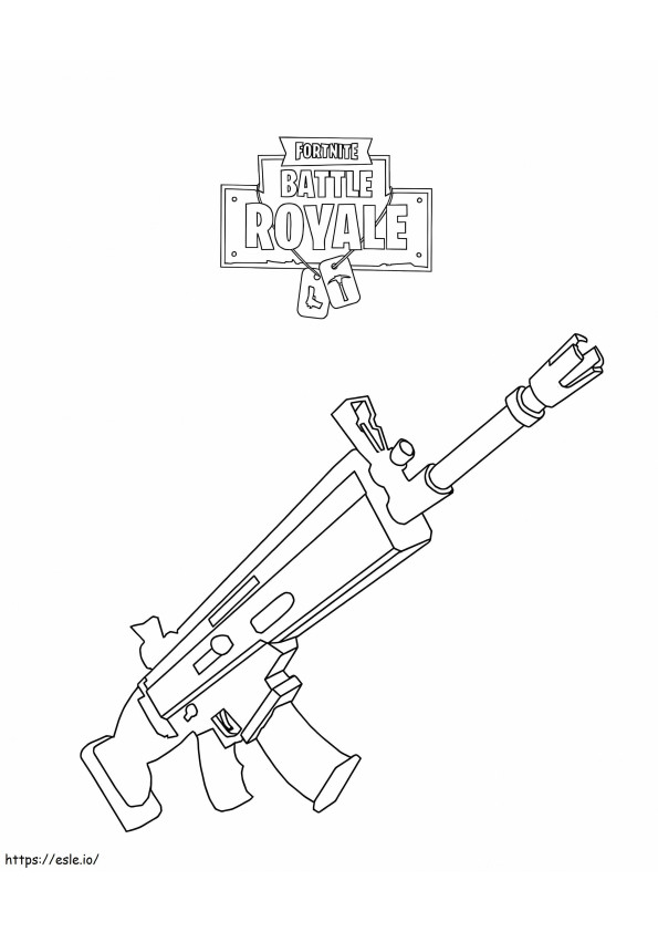 Rifle Scar Fortnite A4 coloring page