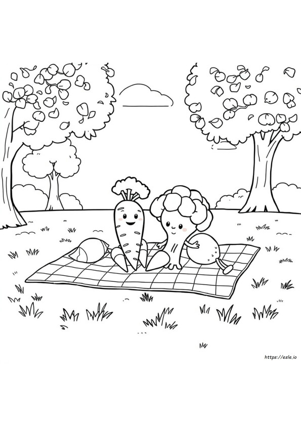 Cute Vegetable Coloring Pages