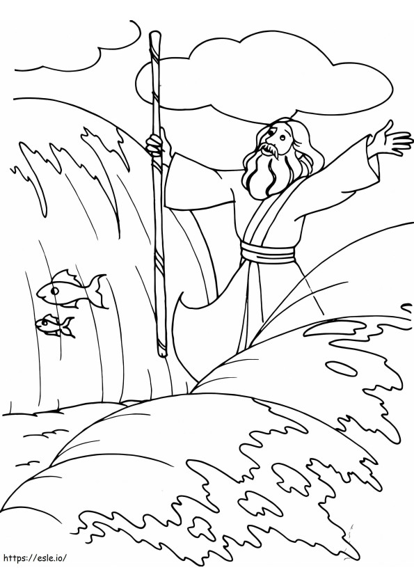 Fröhliche Moses-Malseite ausmalbilder