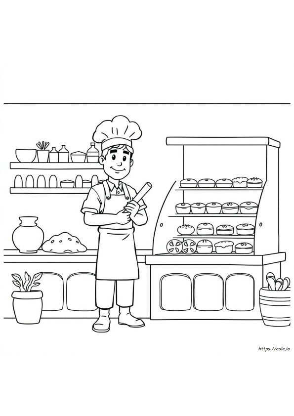 パン屋さん ぬりえ