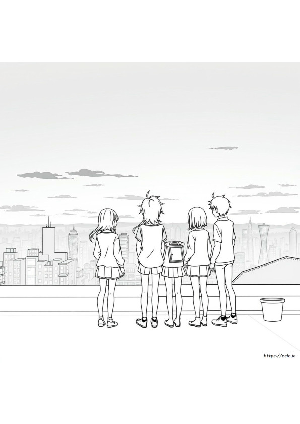 Anime Group Coloring Pages
