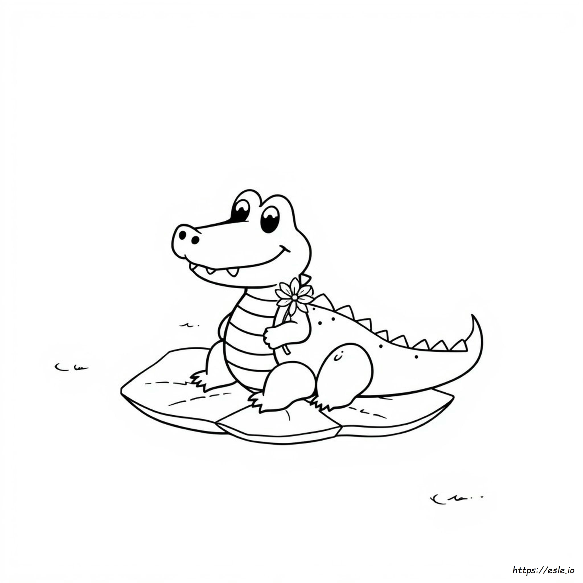 Preschool Cute Alligator Coloring Pages