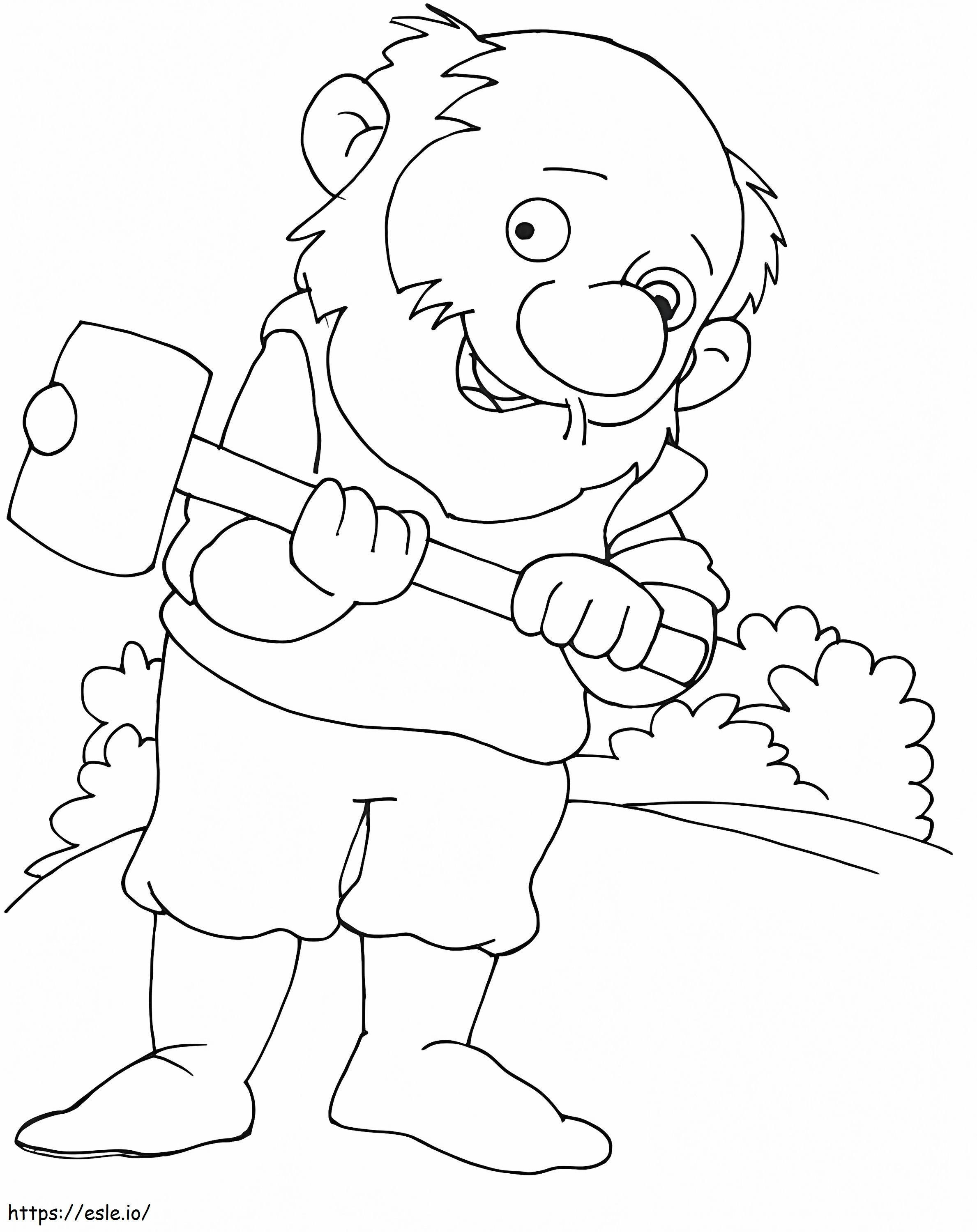 Dwarf With Hammer coloring page