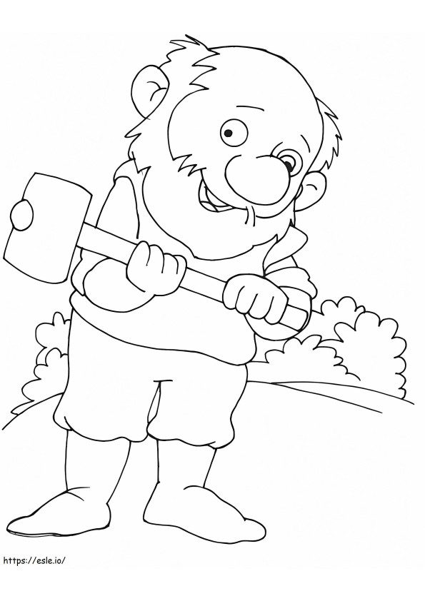 Dwarf With Hammer coloring page