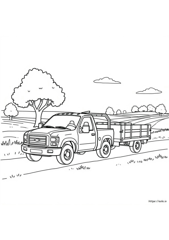 Pickup Truck With Trailer Coloring Pages