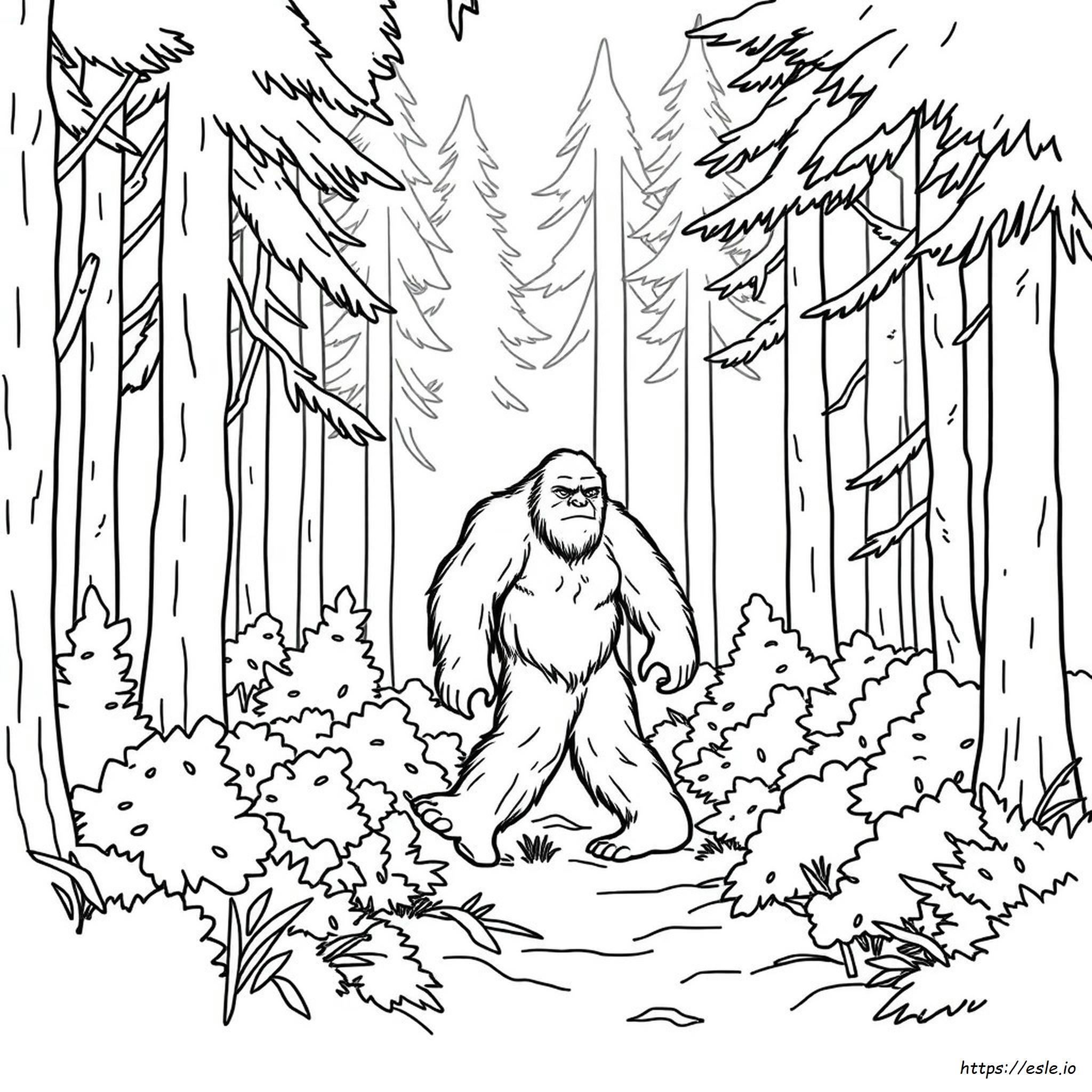 Bigfoot Coloring Page Free