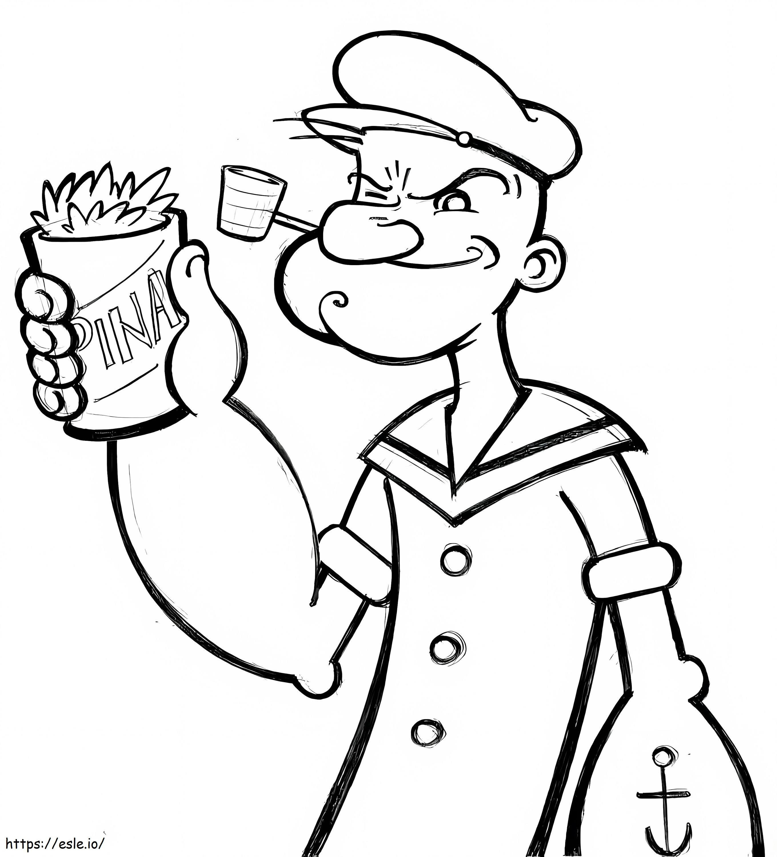Popeye With Spinach coloring page