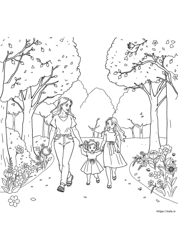 Coloriage Maman Et Fille