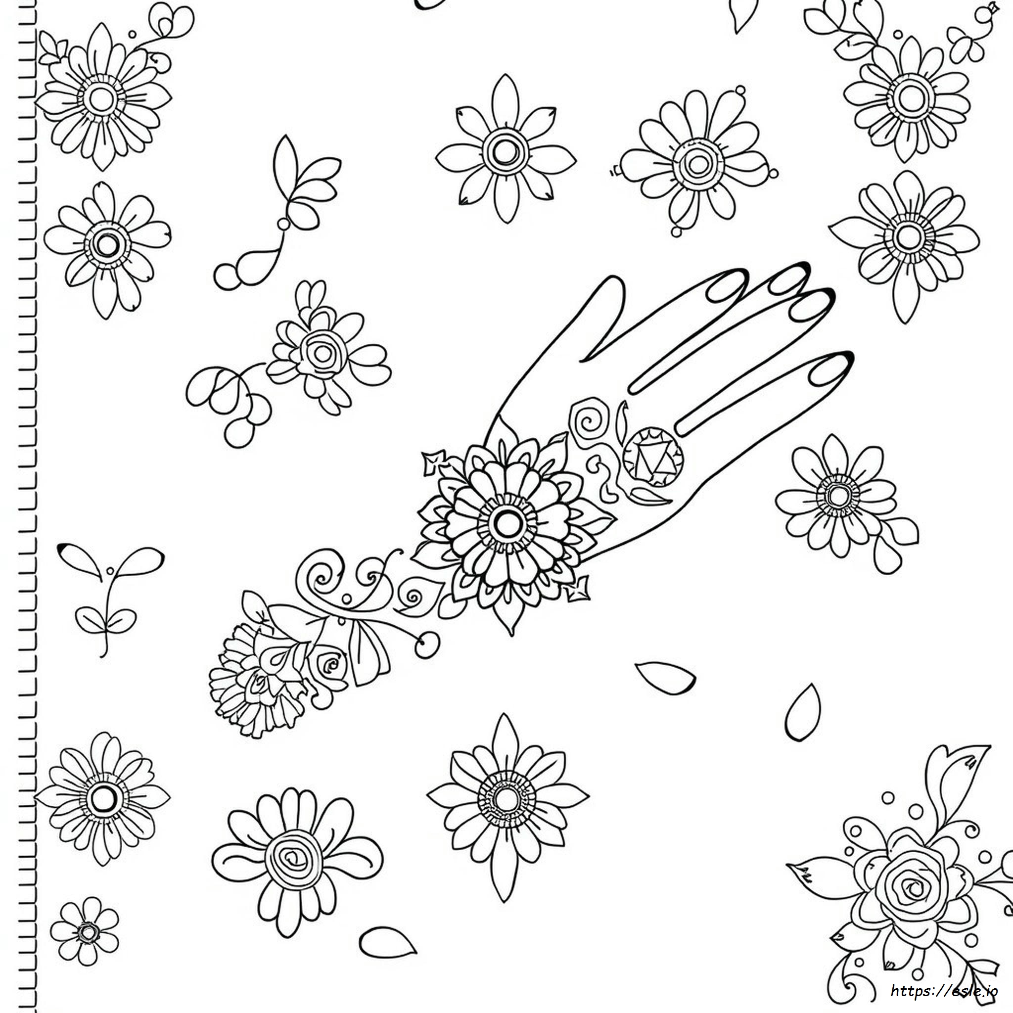 Henna Design Coloring Pages