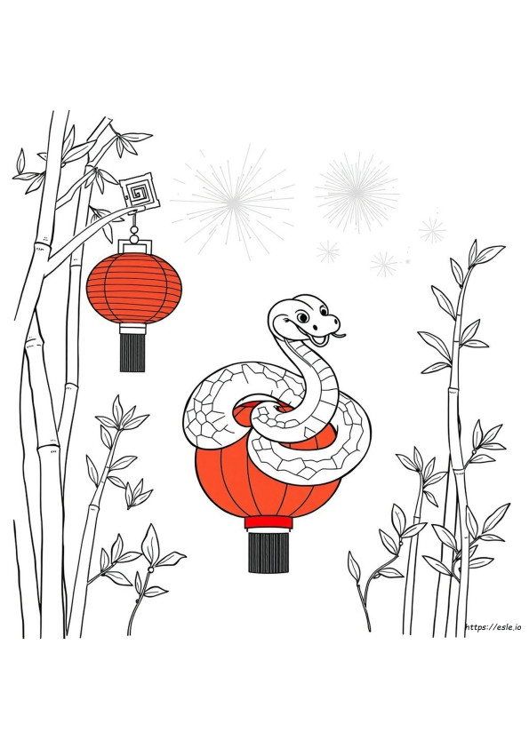 Chinese Nieuwjaar Slang Kleurplaat