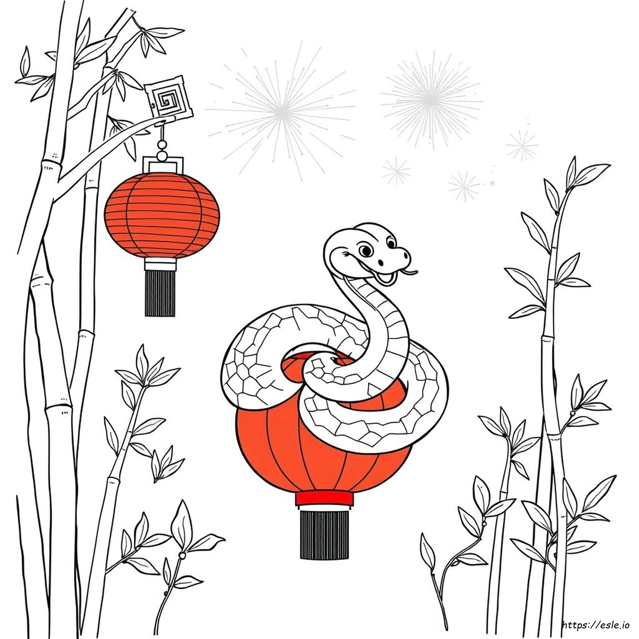 Serpente Del Capodanno Cinese Da Colorare
