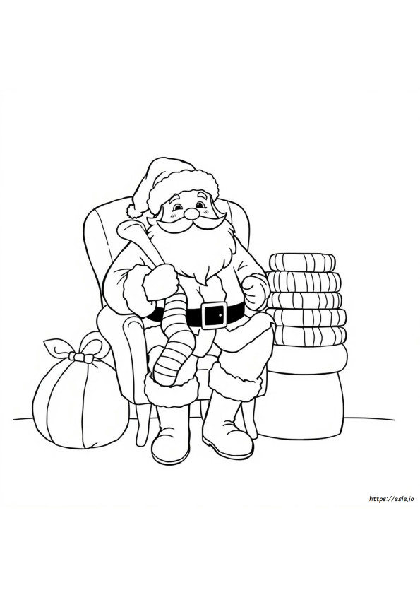Santa Socks Coloring