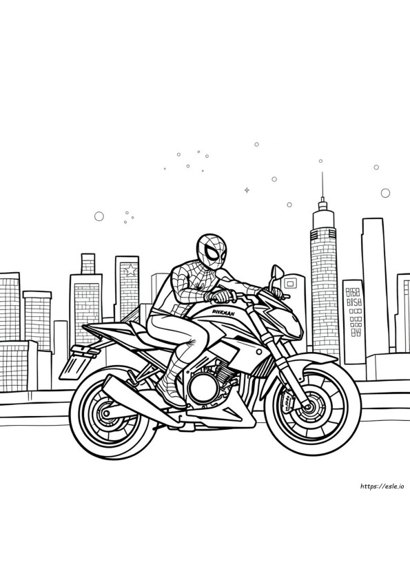 Spiderman Motorrad Ausmalbilder