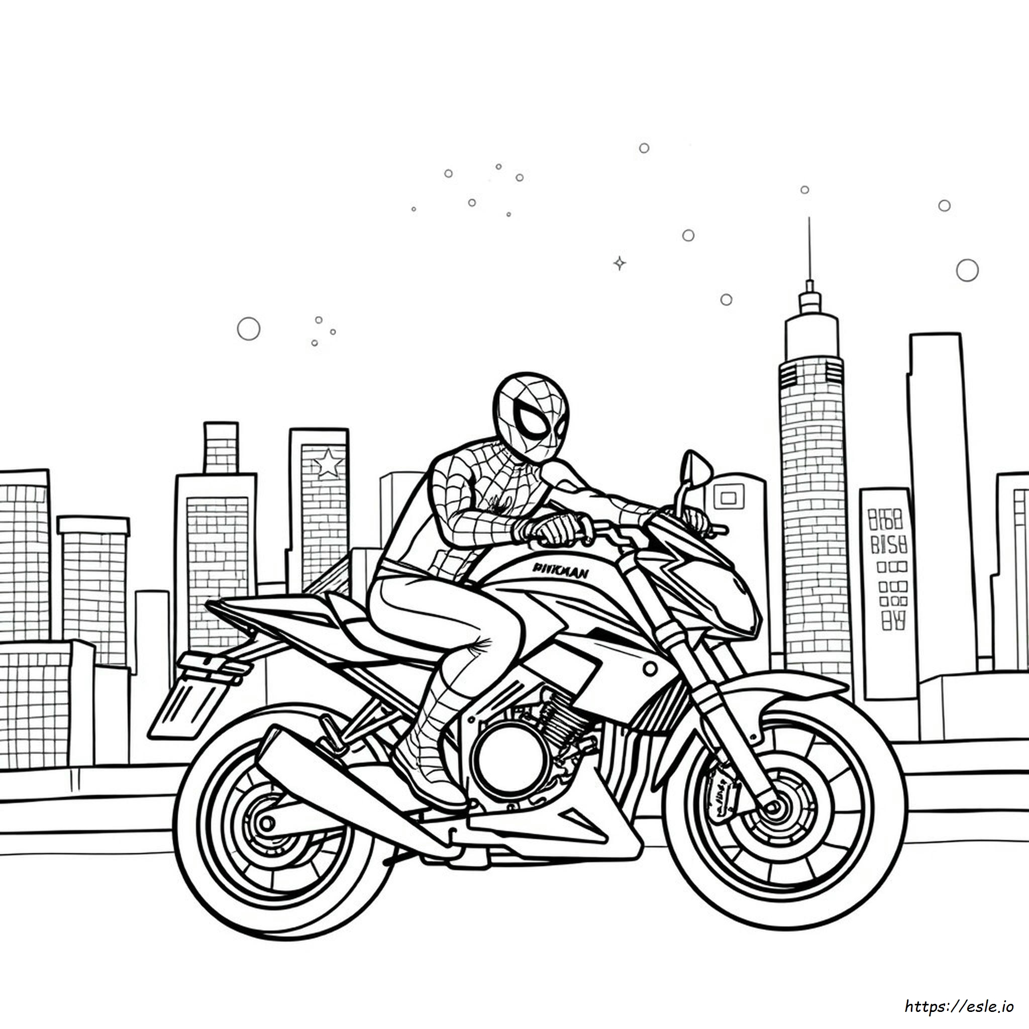 Spiderman Motorbike Colouring