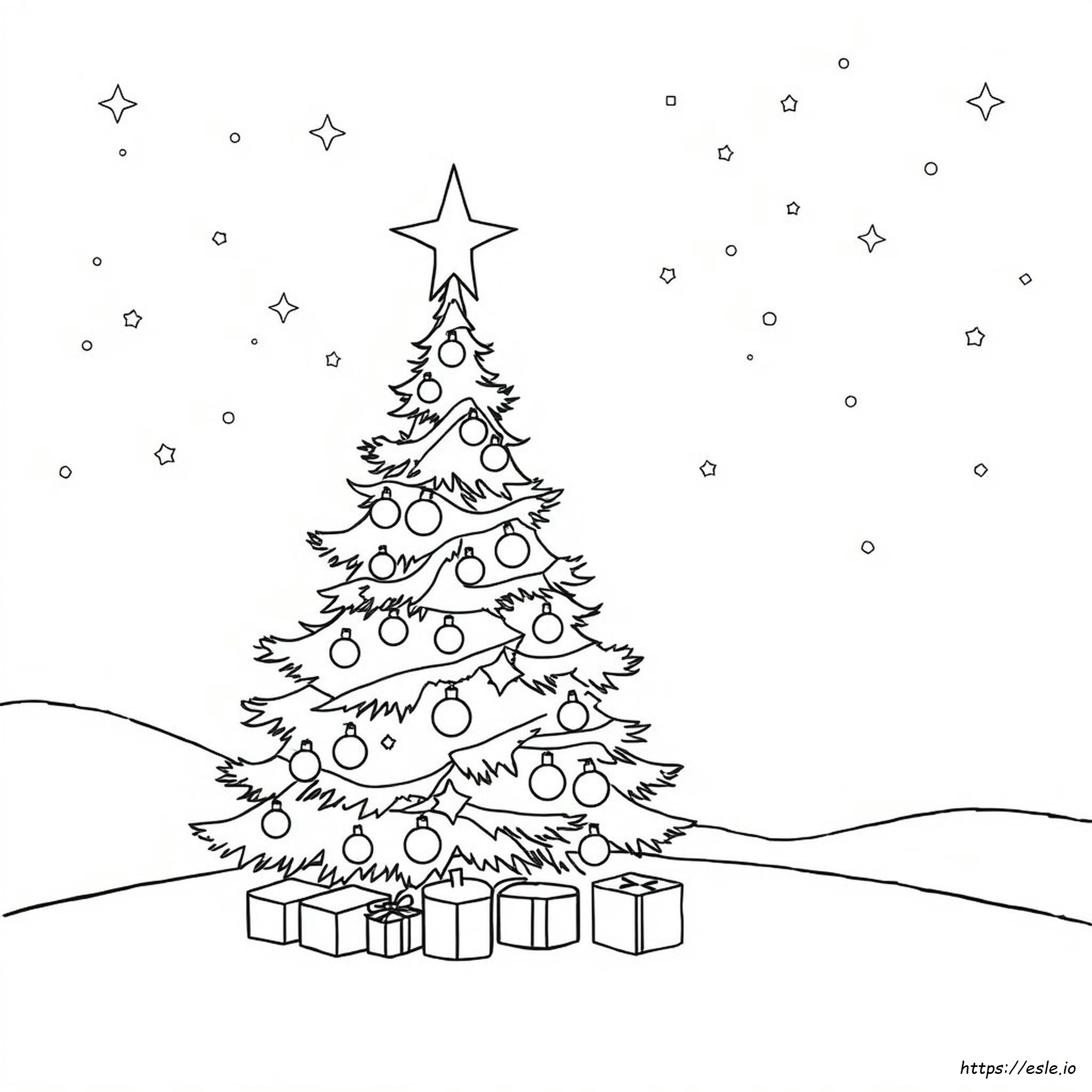 Christmas Scene Coloring Sheet
