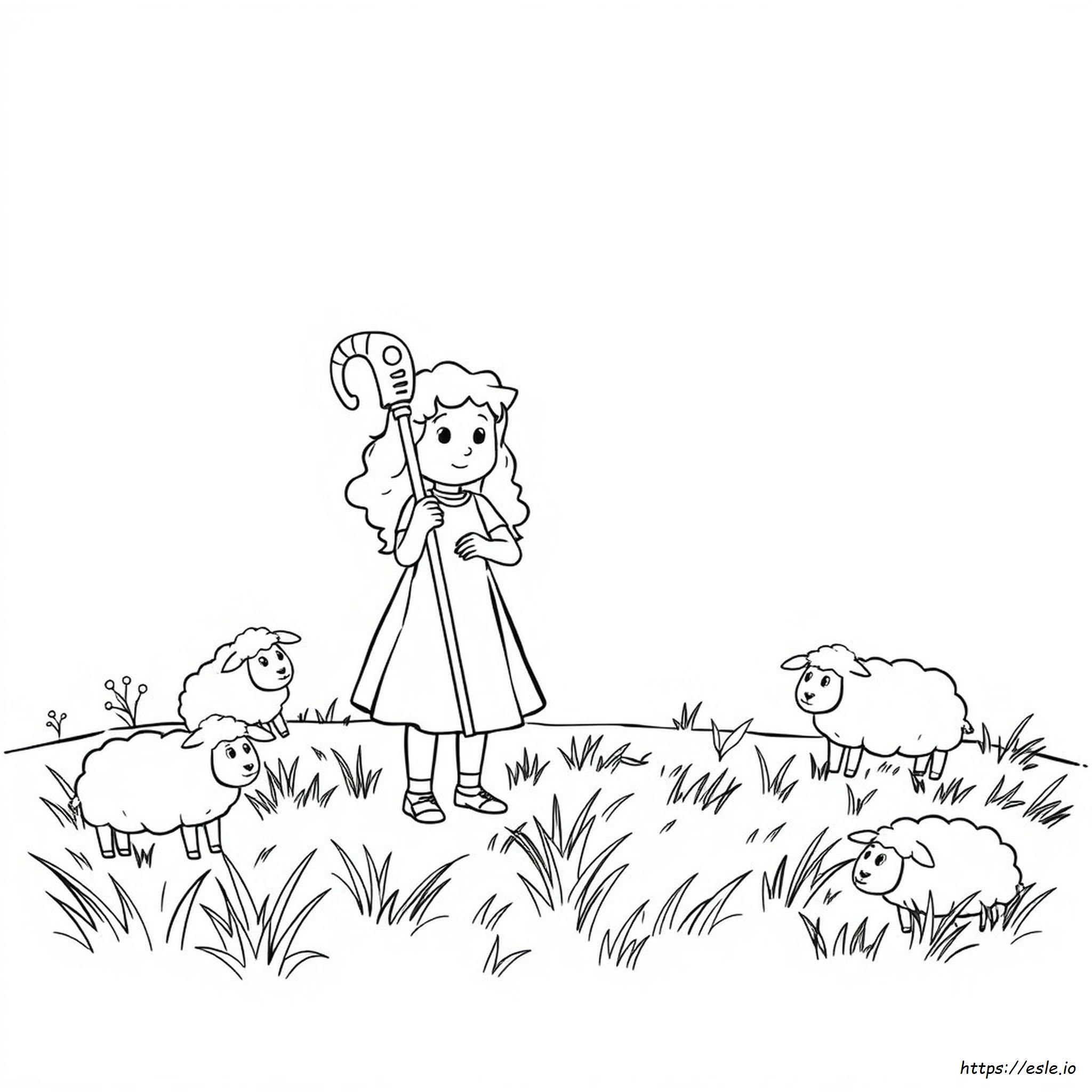 Printable Little Bo Peep Coloring Page