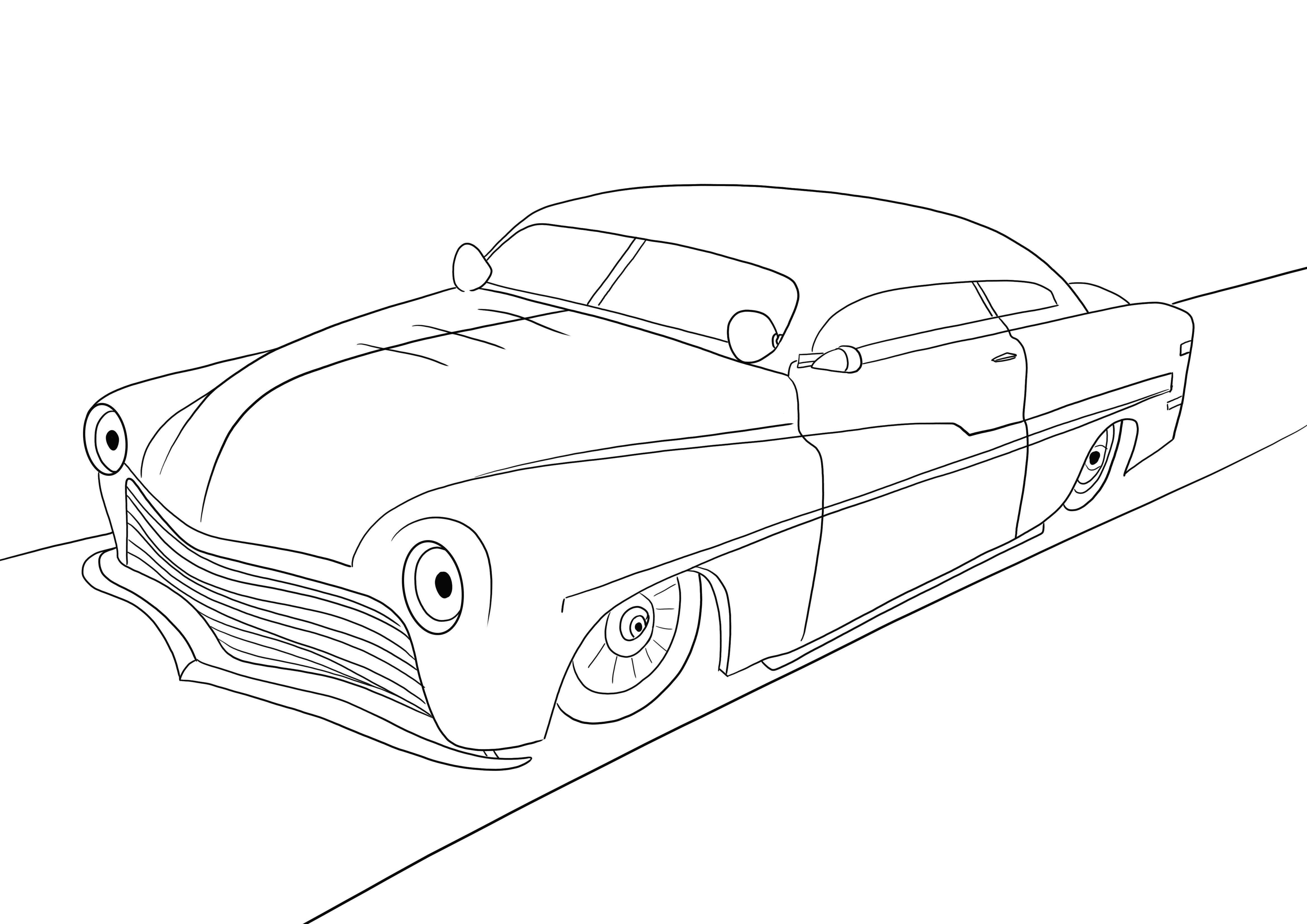 Easy 50s Lowrider Hot Rod and free coloring sheet to color for kids