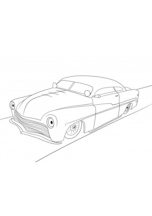Easy 50s Lowrider Hot Rod and free coloring sheet to color for kids