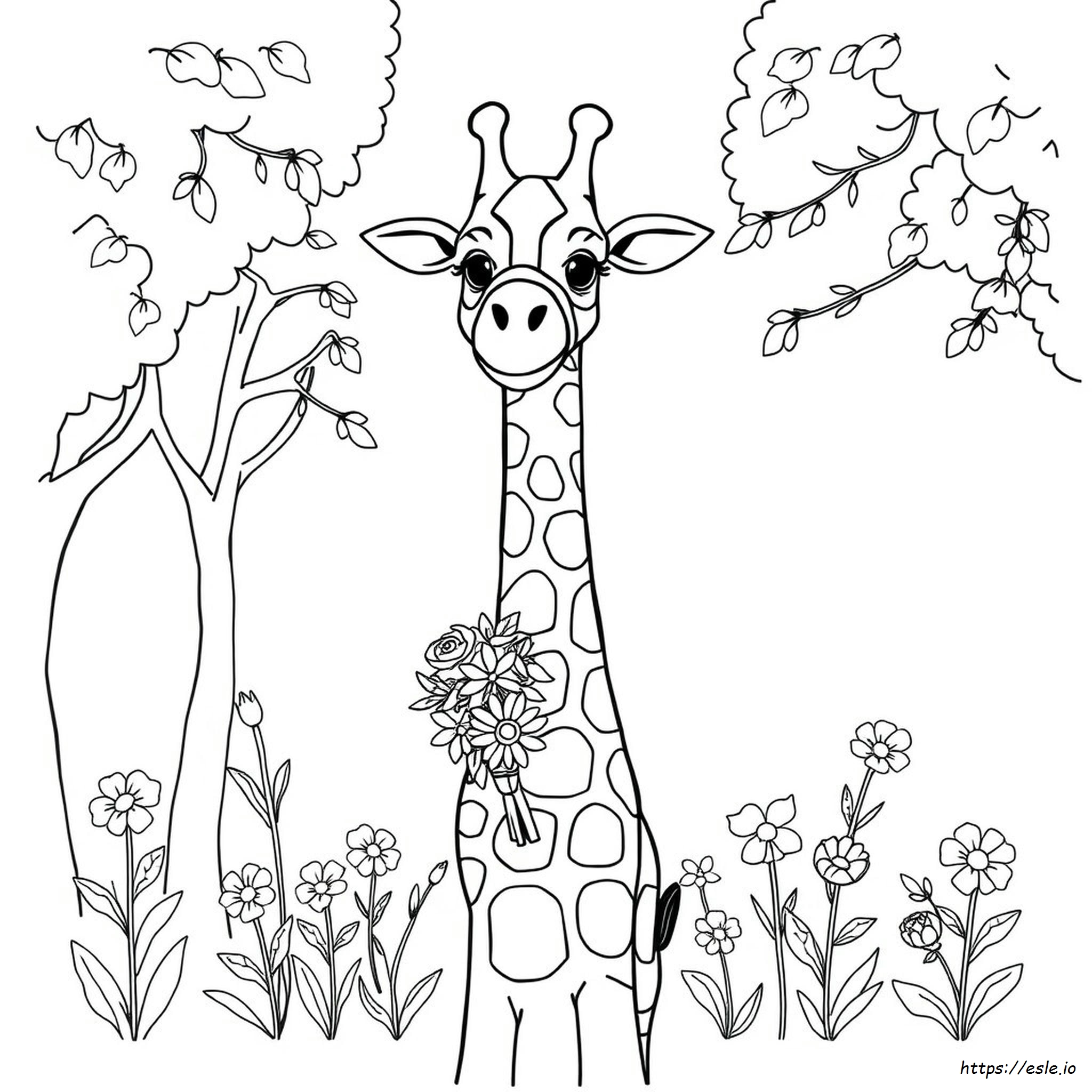 Giraffe Mask Coloring Page