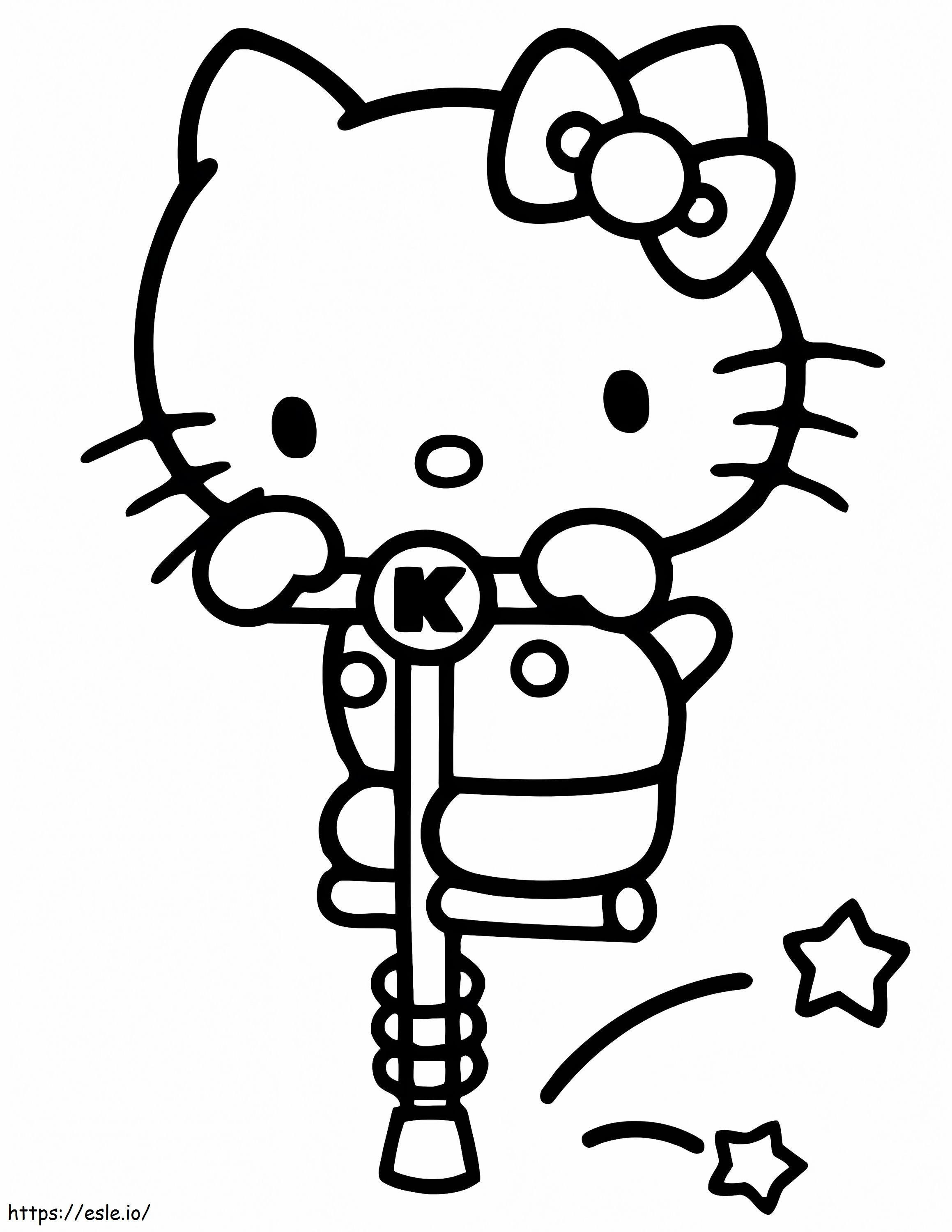 Trabalhador da Hello Kitty para colorir