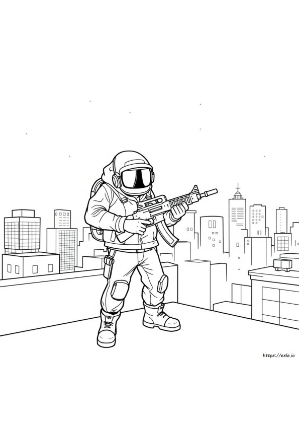 N And Uzi Coloring Page