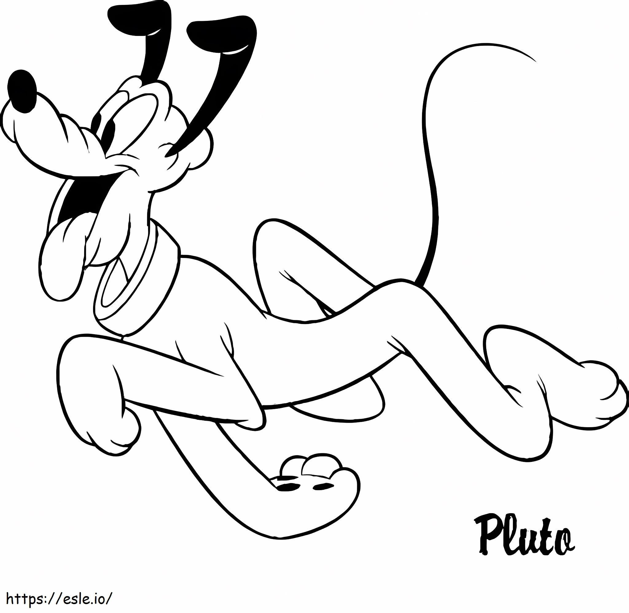Pluto juoksee värityskuva