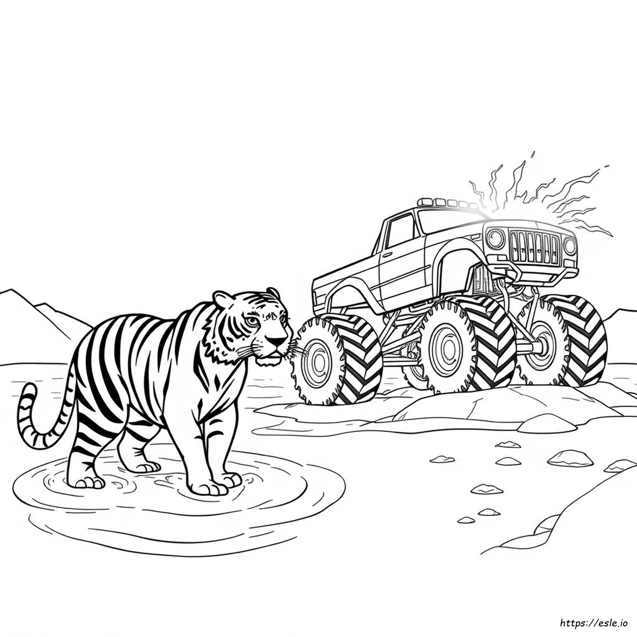 Tiger Shark Monster Truck Coloring Pages