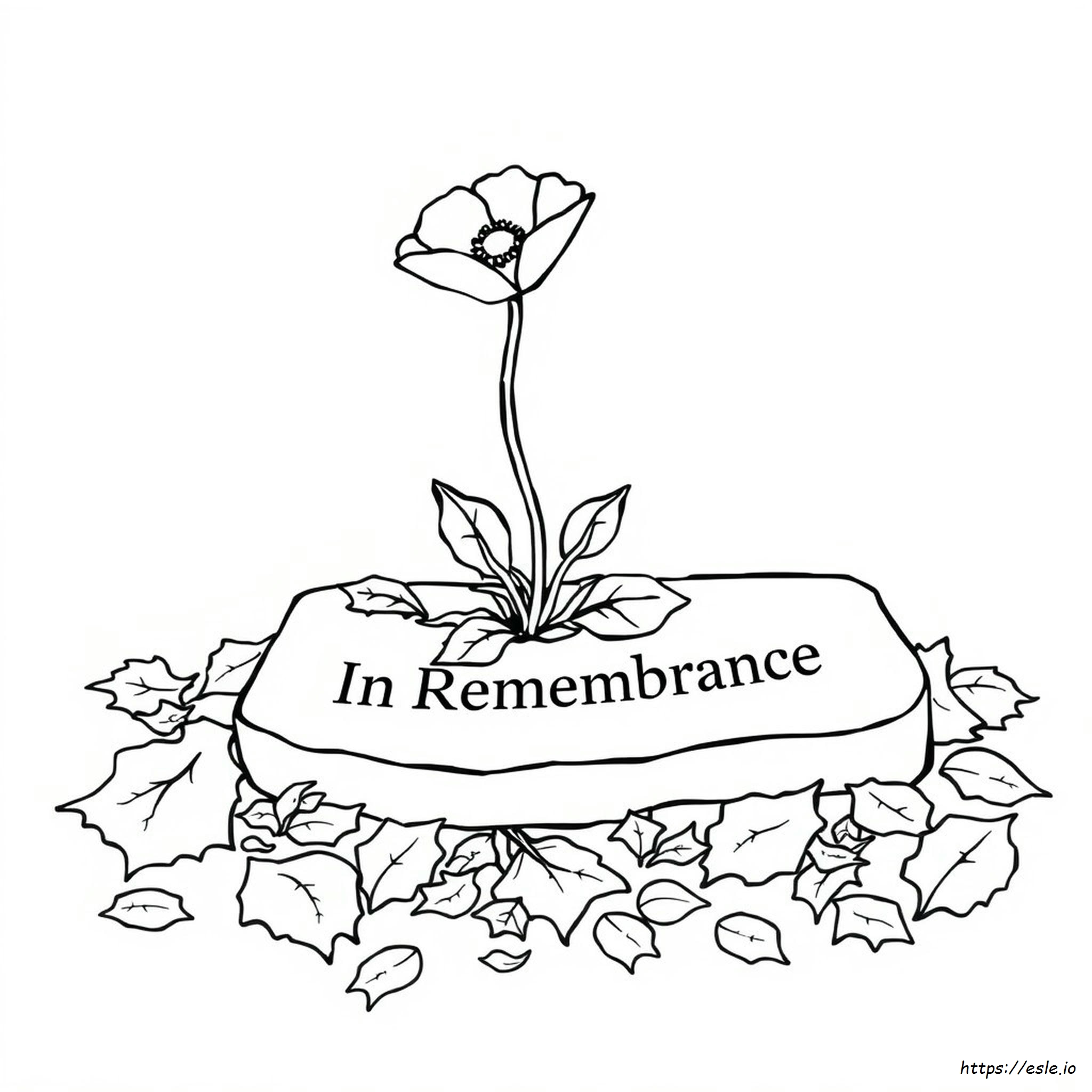 Remembrance Poppy Coloring Page