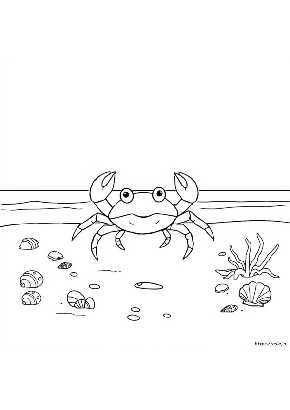 Planșă De Colorat Cu Un Crab