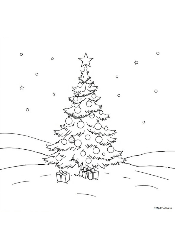 Gambar Mewarnai Pohon Natal Untuk Dicetak