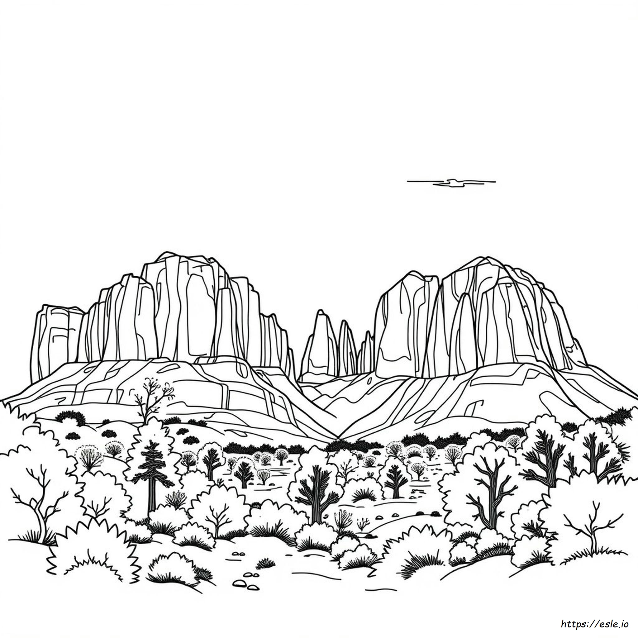 Pagina Da Colorare Del Parco Nazionale Di Zion