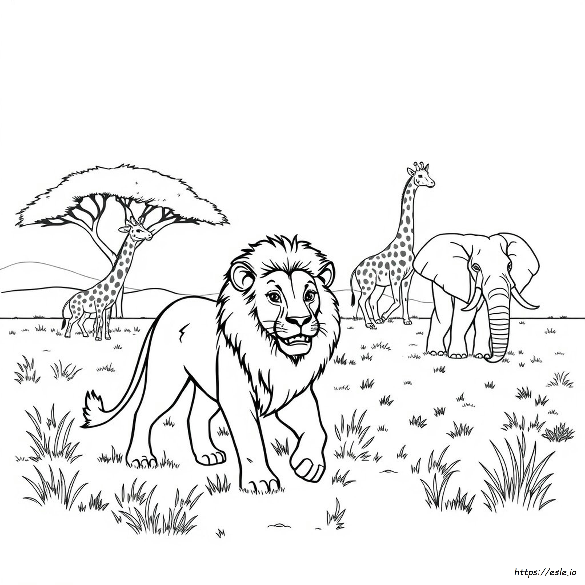 Kenya Animals Coloring Pages