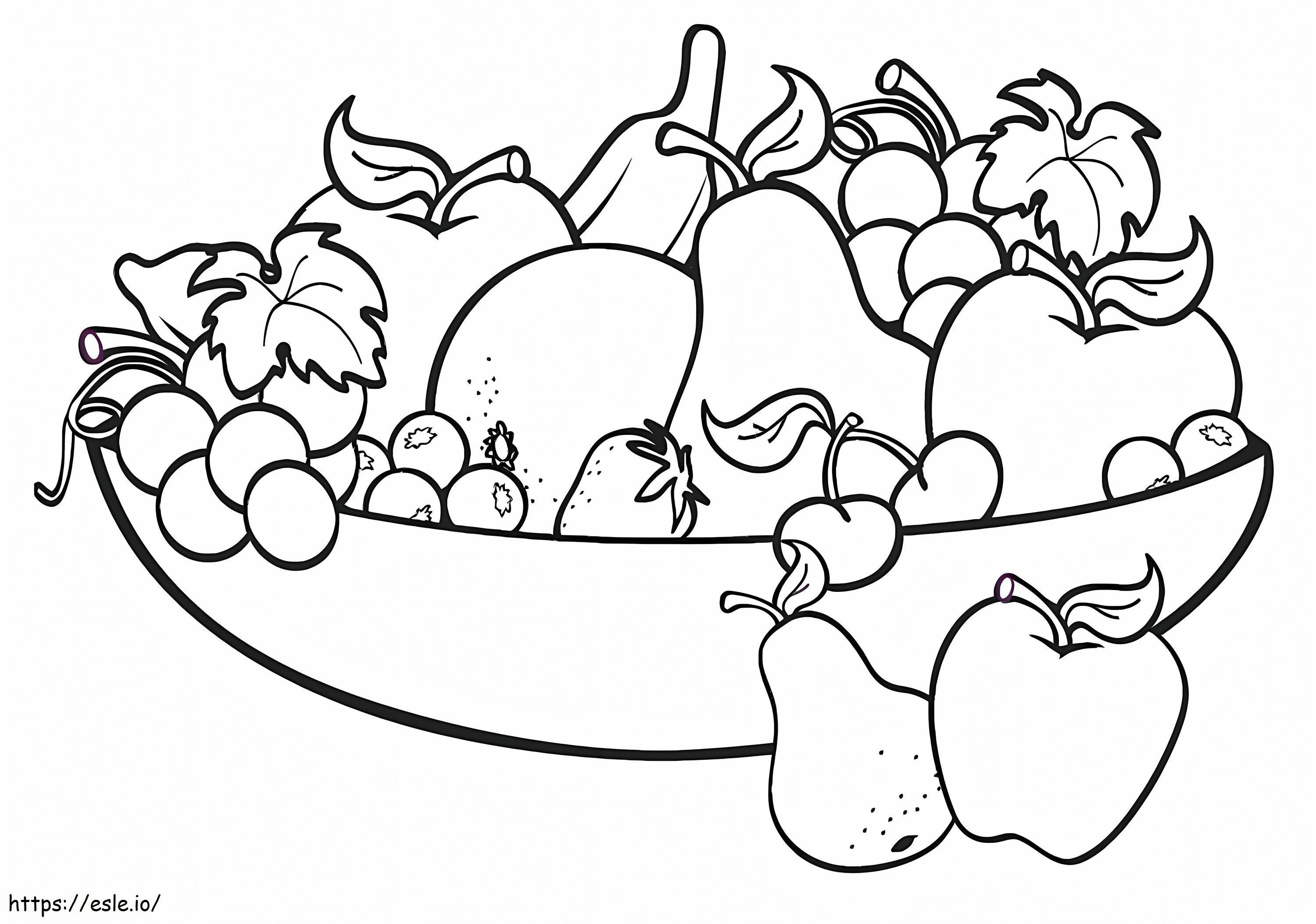 Fruit Plate coloring page