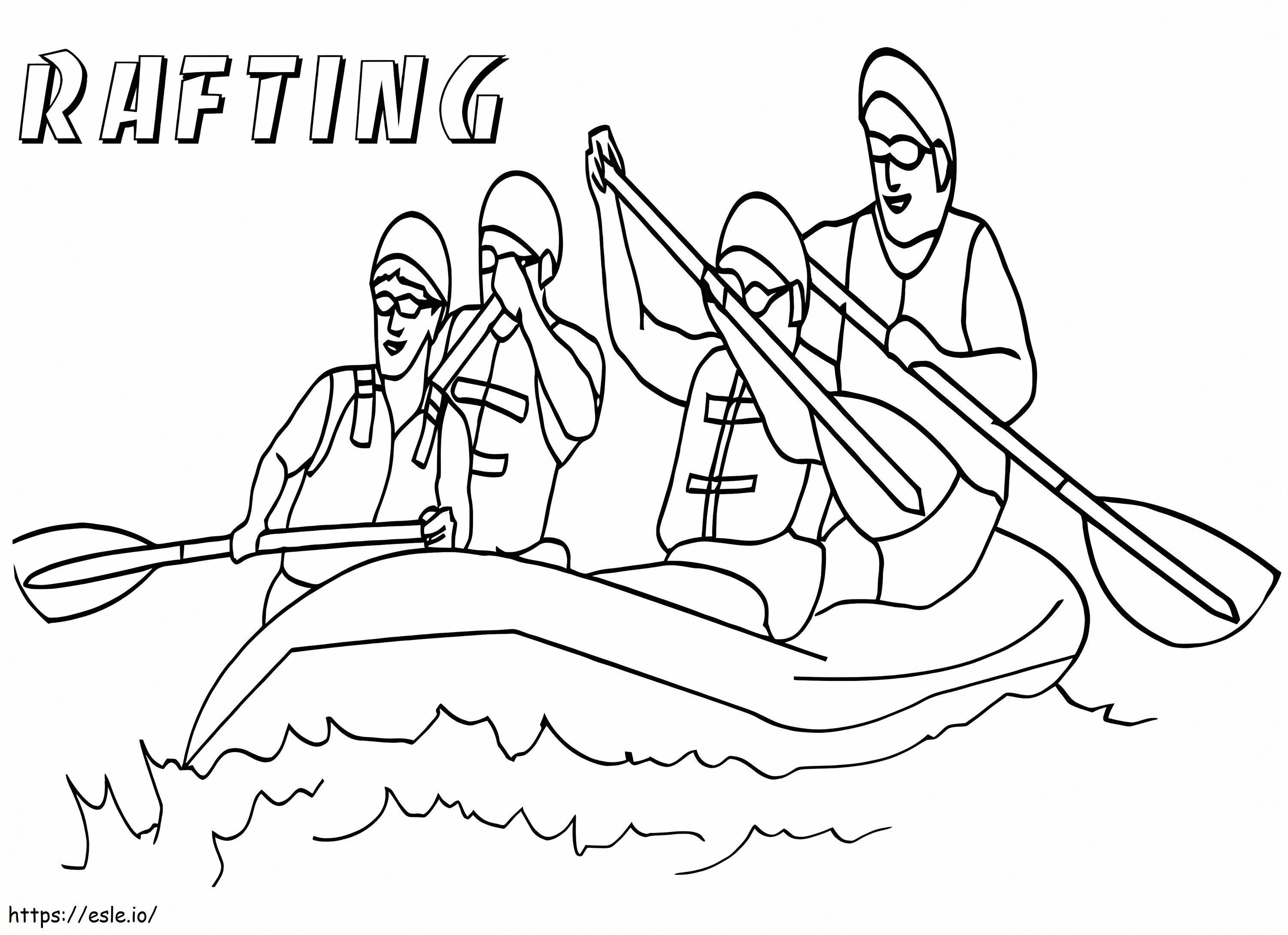 Rafting coloring page