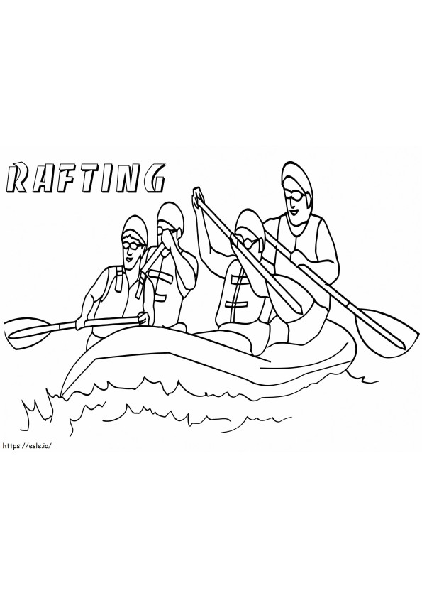 Rafting coloring page