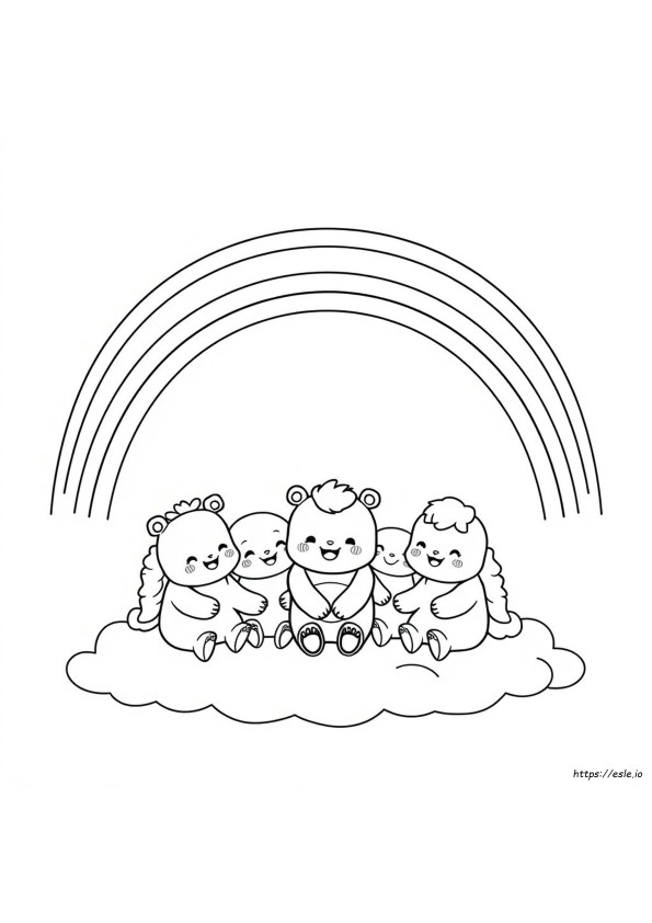 Rainbow Friends Huggy Wuggy Coloring Pages