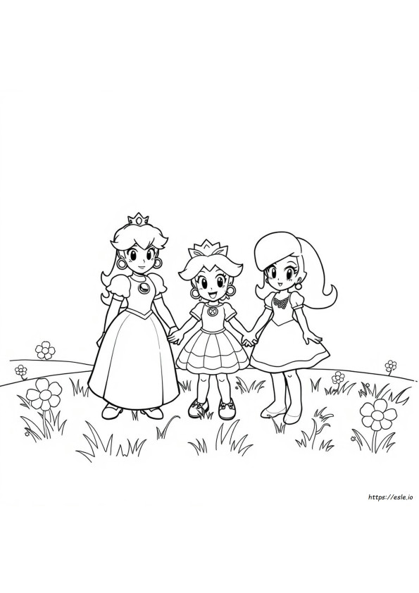 Prinsessa Peach Daisy Ja Rosalina Värityskuvat