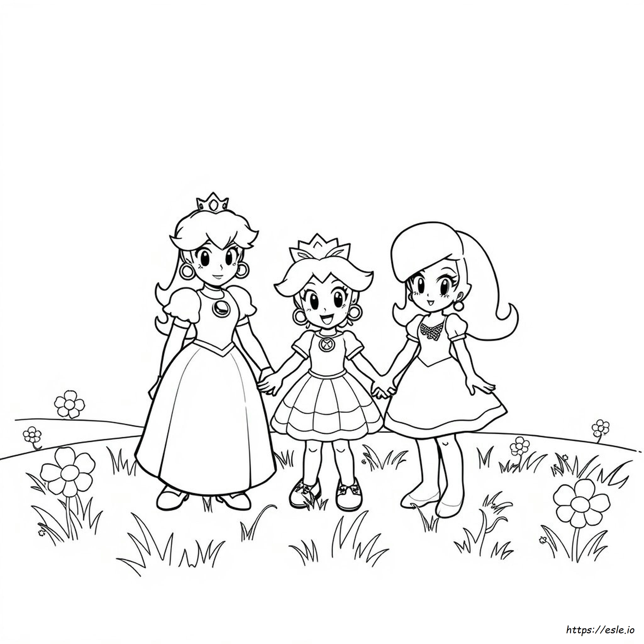 Princess Peach Daisy And Rosalina Coloring Pages