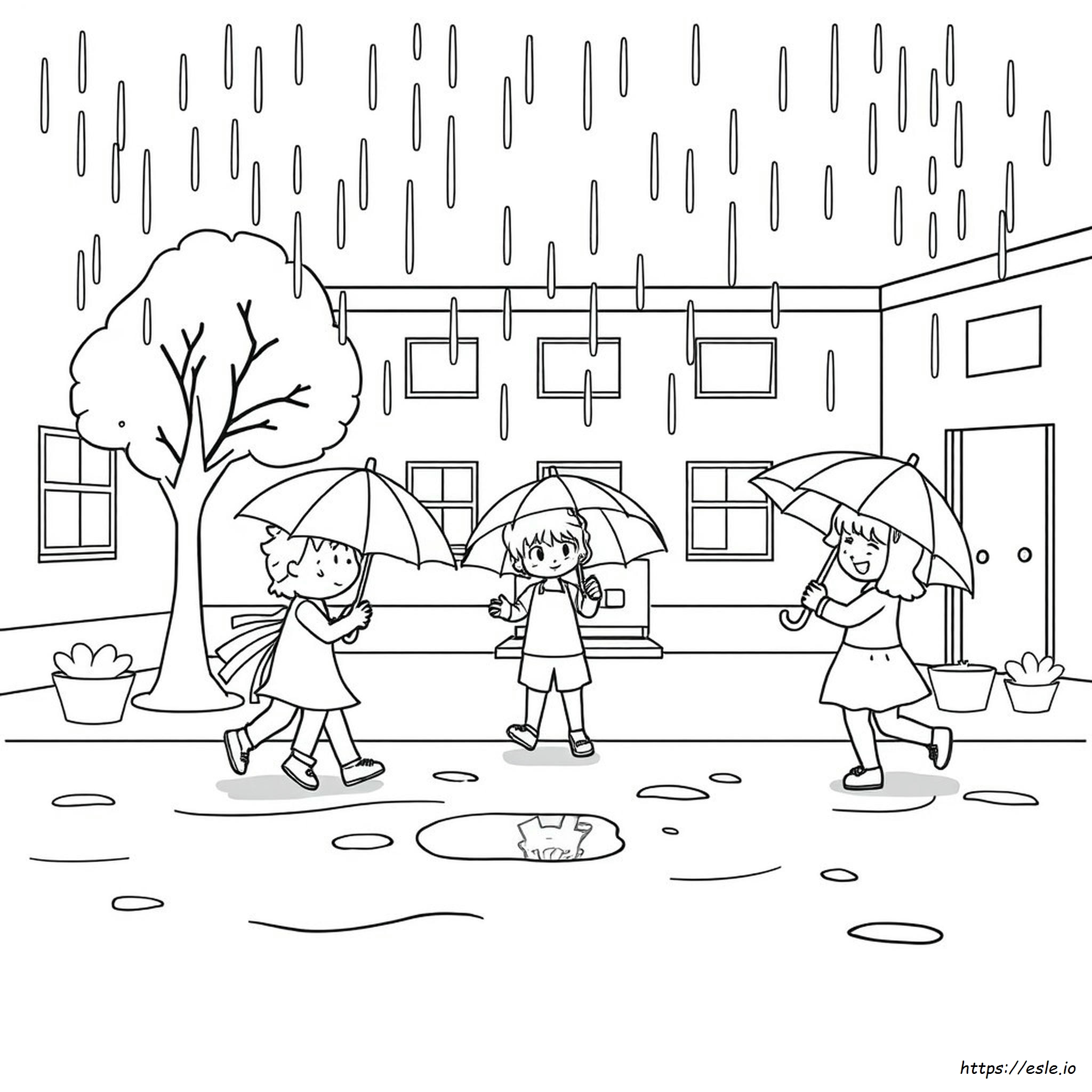 Preschool Rainy Day Coloring Pages