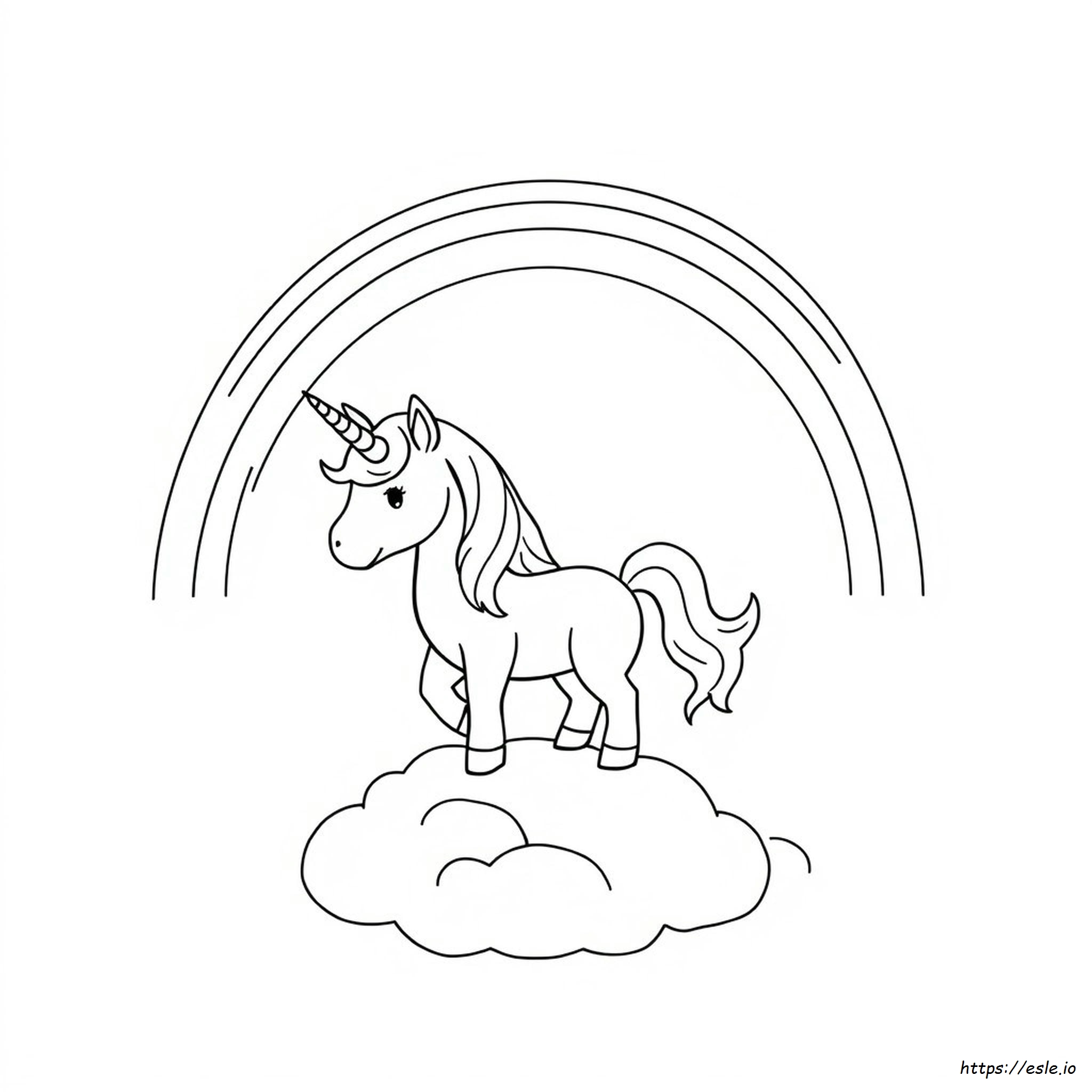 Drawing Rainbow Cute Unicorn Coloring Pages