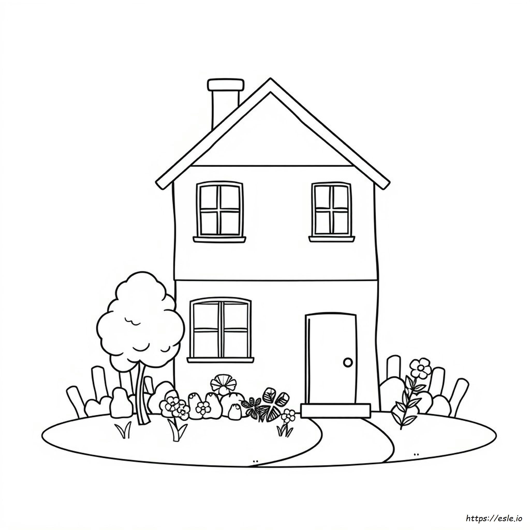 House Picture For Colouring Printable