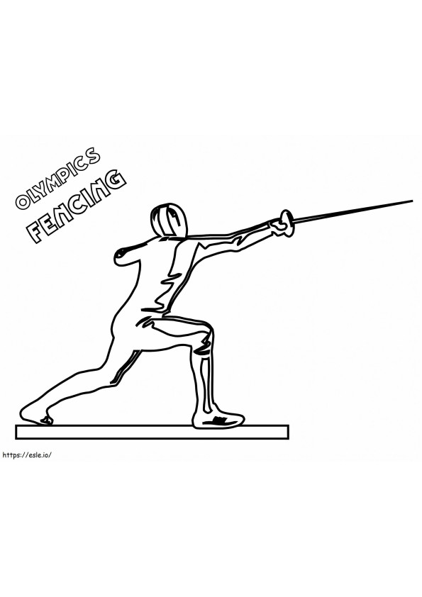 Fencing Olympics coloring page