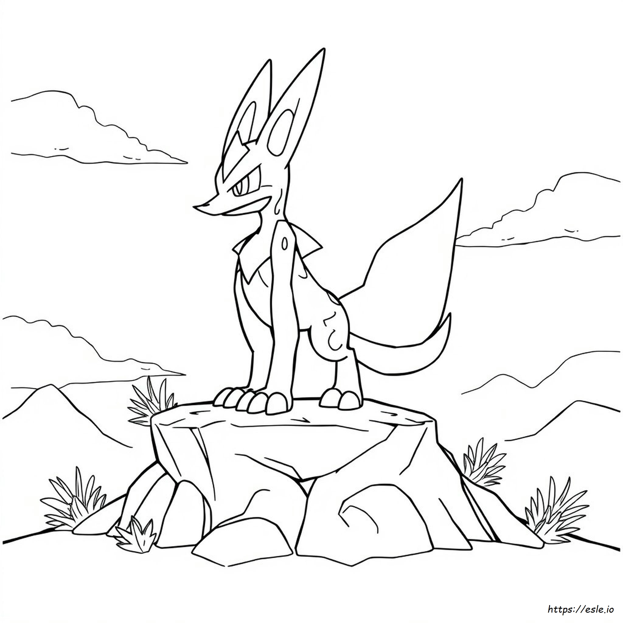 Printable Mega Lucario Coloring Page