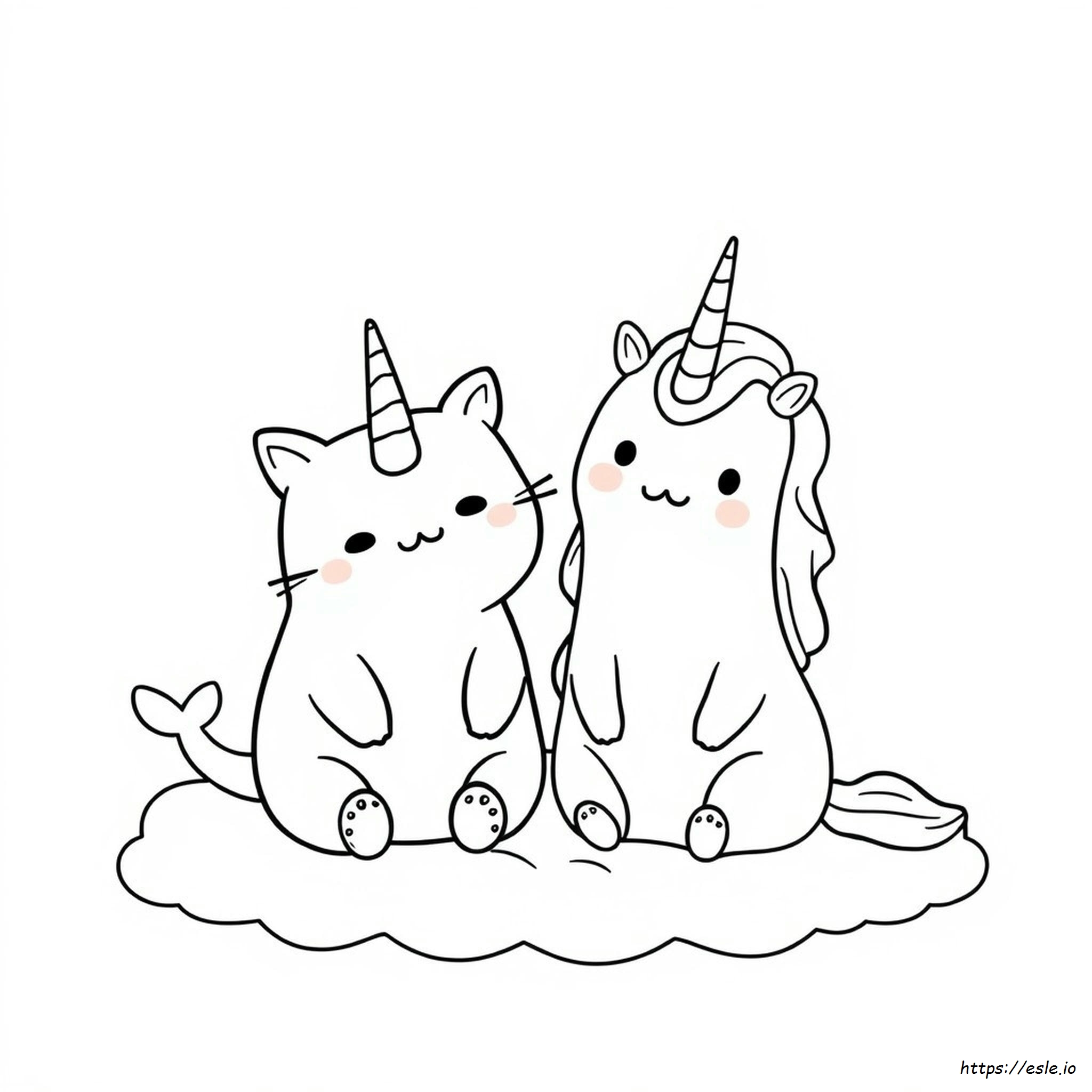 Narwhal Pusheen Cute Kawaii Unicorn Coloring Pages